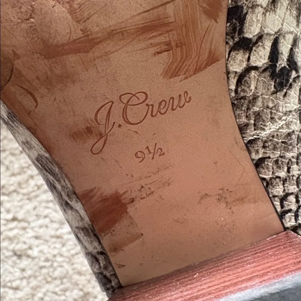 J. Crew Sadie Boots in Snake-Embossed Leather Sz 9.5